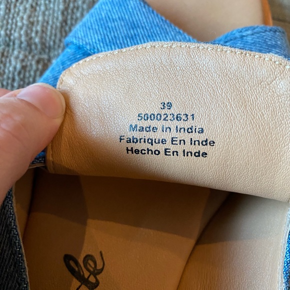 Free people denim Strappy Sandals size 8.5 - Picture 3 of 5